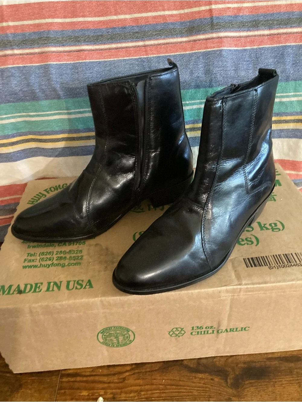 Stacy Adams Santos Men's Black Leather Side-Zip Ankle Boots